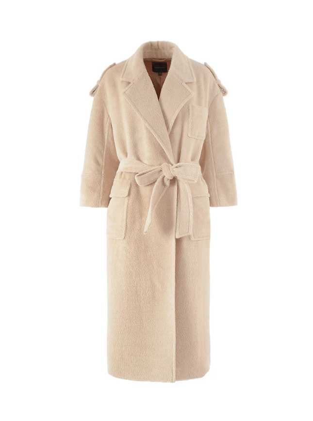 Notch Lapel Belted Oversize Coat